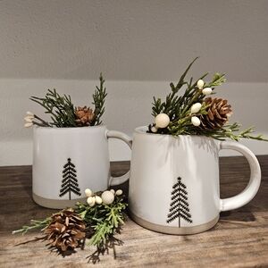 Hearth & Hand Stoneware Tree Mugs with Natural Base